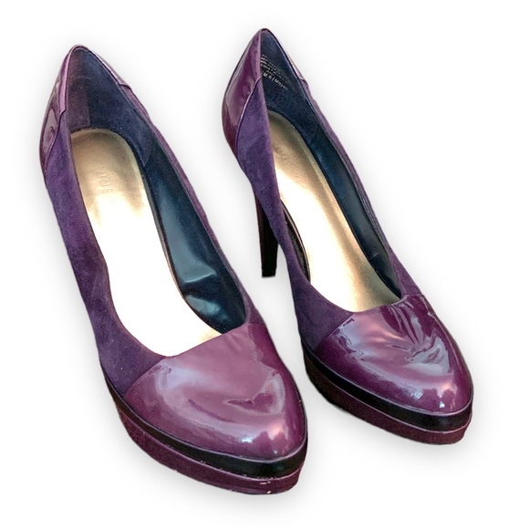 NINE WEST purple heeled platform pumps - Picture 5 of 6